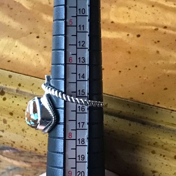 Royston Blue Horizon Turquoise Sterling Silver Arrow Ring Size 7 - Picture 6 of 9